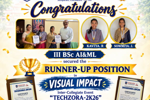 III B.Sc. AI & ML Students Secure Runner-Up in Visual Impact at TECHZORA-2K26